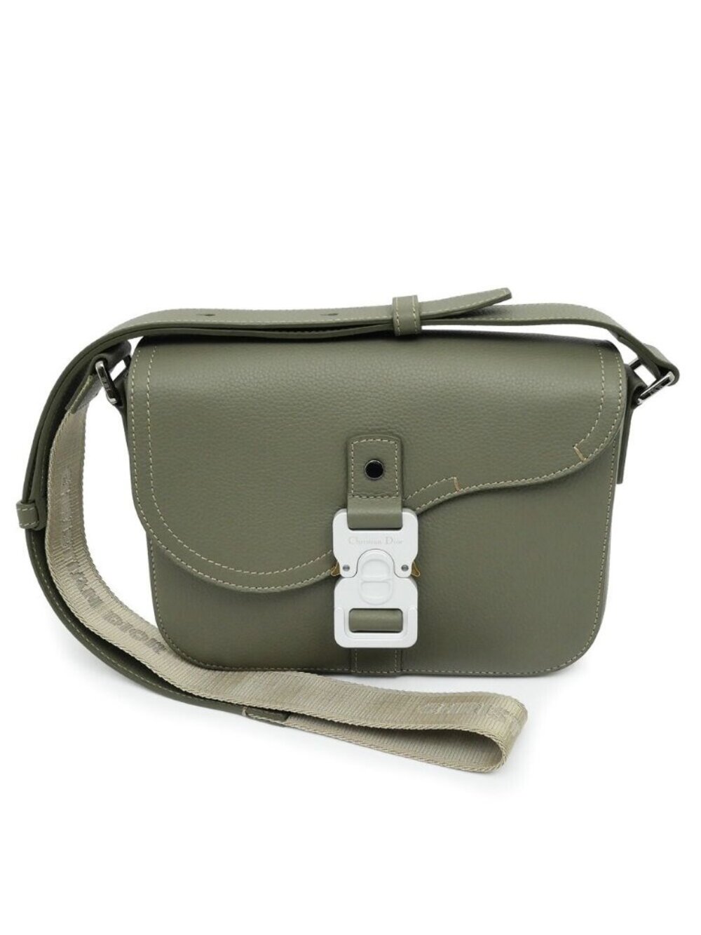 Dior Saddle Messenger Bag with Flap Small Khaki Green